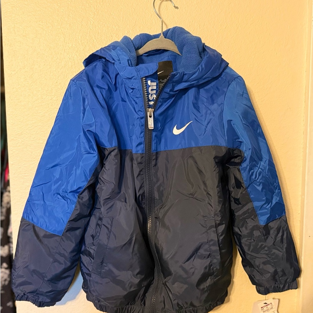 Nike Kids Two-Tone Blue and Black Puffer Jacket
